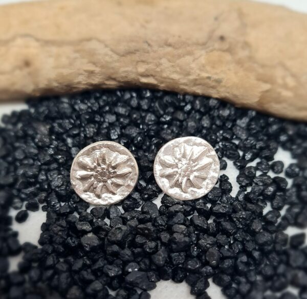 Silberohrstecker "runde Edelweiss"