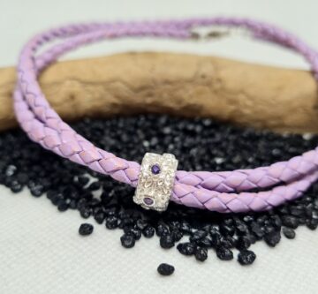 Lederarmband «Lila-Bling»