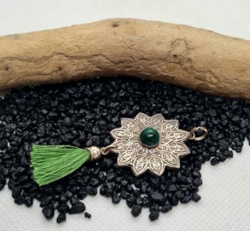 Silberanhänger «Mandala» mit grünem Malachit