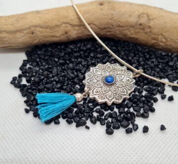 Silberanhänger «Mandala» mit blauem Lapislazuli