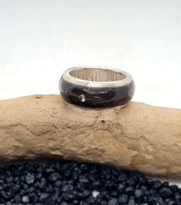 Silberring "Tierfell" mit Zirkonia