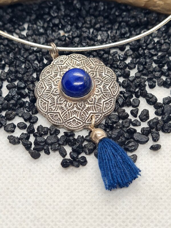 Silberanhänger "Mandala" mit blauem Lapislazuli