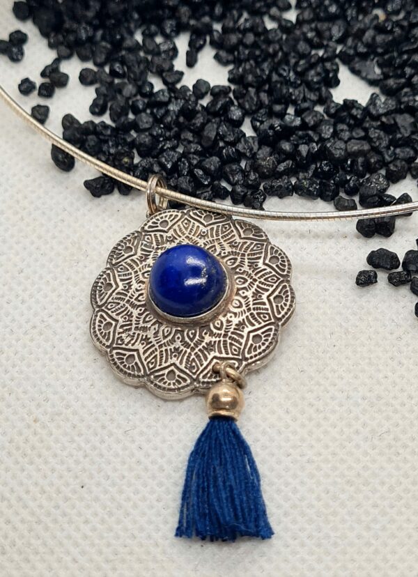 Silberanhänger "Mandala" mit blauem Lapislazuli