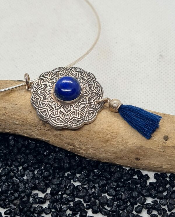 Silberanhänger "Mandala" mit blauem Lapislazuli