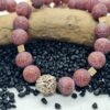 Steinkette "Feuerachat" rot mit filigranier Silberkugel