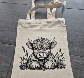 Stofftasche «Kälbchen Schotti» Mini geplottet