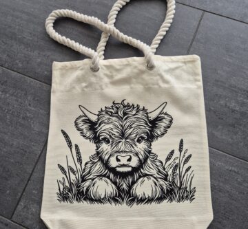 Stofftasche «Kälbchen Schotti» Seiltasche