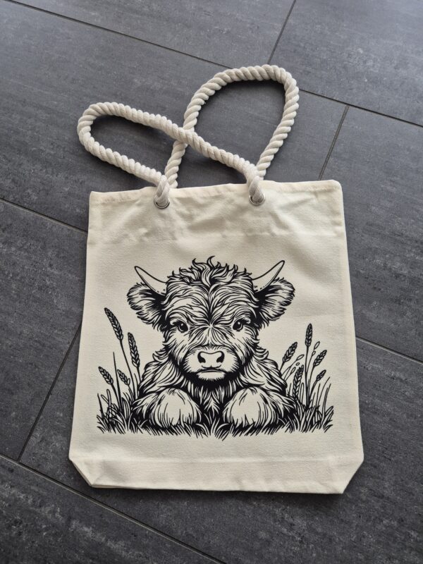 Stofftasche "Kälbchen Schotti" Seiltasche