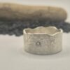Silberring geschmiedet mit weissem Zirkon