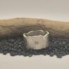 Silberring geschmiedet mit weissem Zirkon