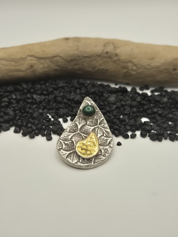 Silberanhänger "vergoldet" mit Malachit-Cabochon