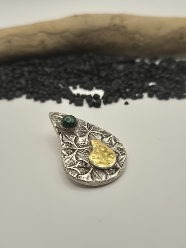 Silberanhänger "vergoldet" mit Malachit-Cabochon
