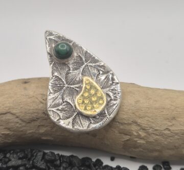 Silberanhänger «vergoldet» mit Malachit-Cabochon